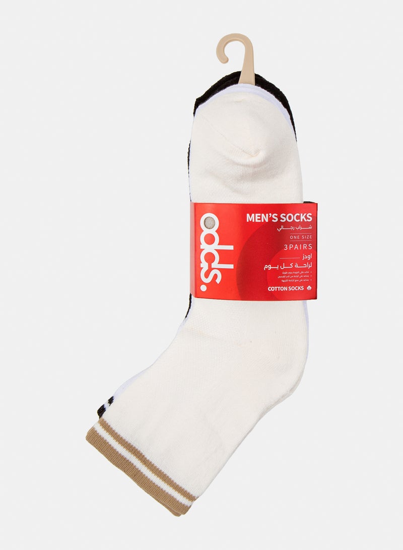 Odds Men's Pack of 3 Half Terry L-Shape Patterned Socks - Image 5